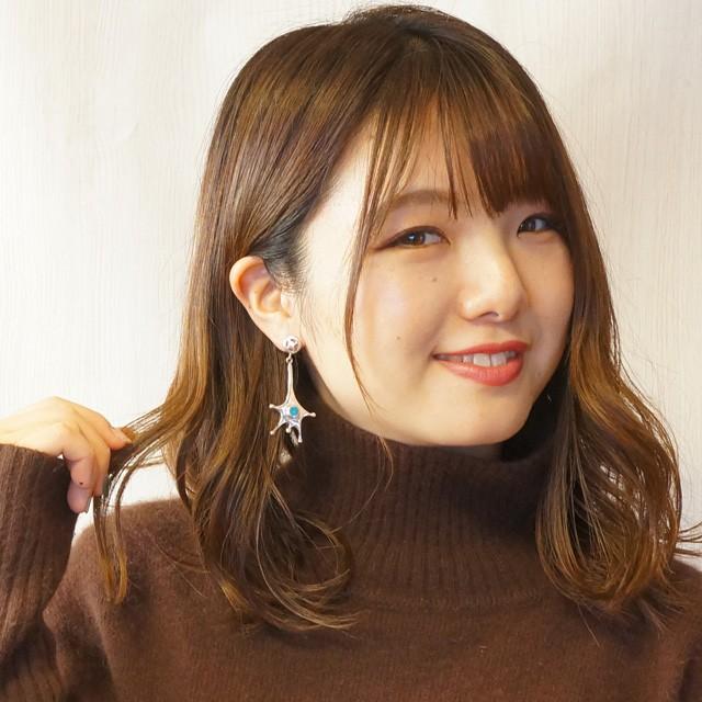 シルバーピアス シルバー925 アメーバ 水滴 ぐにゃぐにゃ