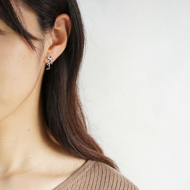 シルバーピアス スタッドピアス フックピアス トカゲ ヤモリ イモリ