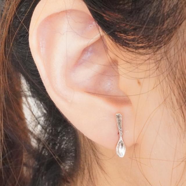 シルバーピアス フォーク スプーン ミニチュア シルバー925 silver925