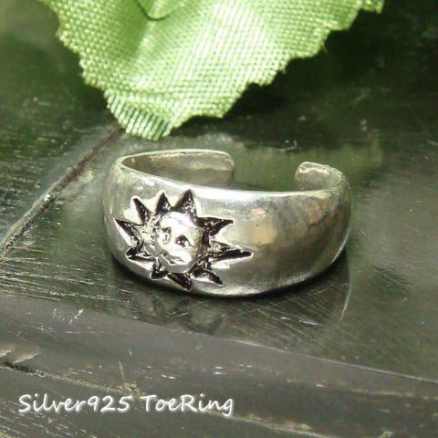 フリーサイズリング いびつな表情の太陽を中心に掲げた足指リング 送料