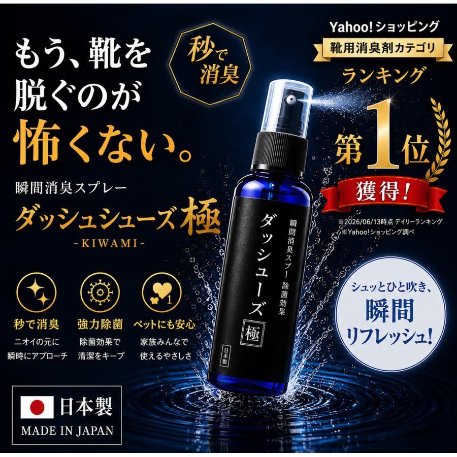 日テレ DayDay.で紹介】日本製 靴用消臭スプレー ダッシューズ極｜強力