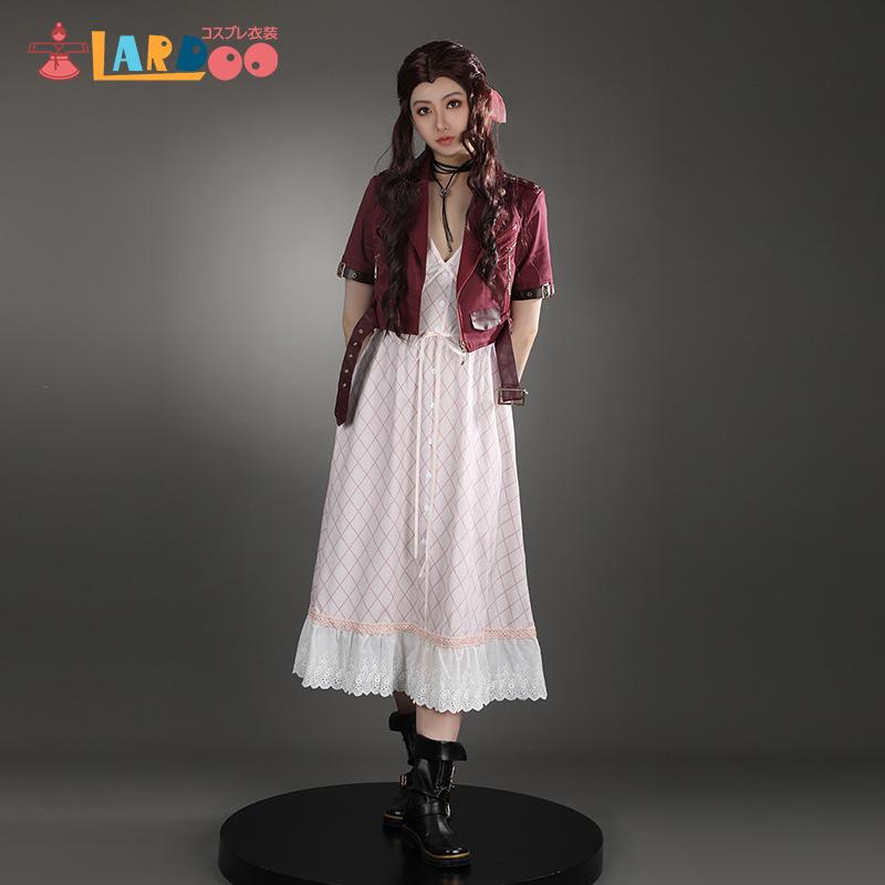 FF7 ファイナルファンタジーVII エアリス・ゲインズブール Final FantasyVII Aerith Gainsborough コスチューム コスプレ衣装/靴「5337」｜lardoo-store｜06