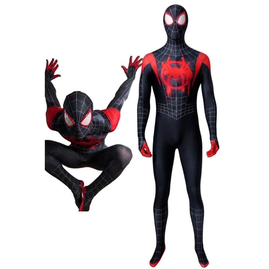 スパイダーマン: スパイダーバース マイルス・モラレス ジャンプスーツ コスチューム コスプレ衣装 cosplay コスプレ｜lardoo-store