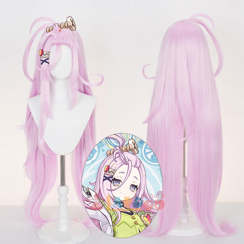 値下げ◯ アイノ　原神　コスプレ　ウィッグ　靴　衣装　フルセット 原神 Genshin アイノ-Aino コスプレウィッグ ネット付き 未カット 耐熱