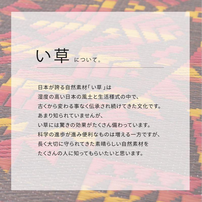 【話題！アステカ柄】い草ラグ カーペット 裏貼有「アステカ」　直径約180cm 萩原株式会社 ラグ 東京百貨店｜largelife｜07