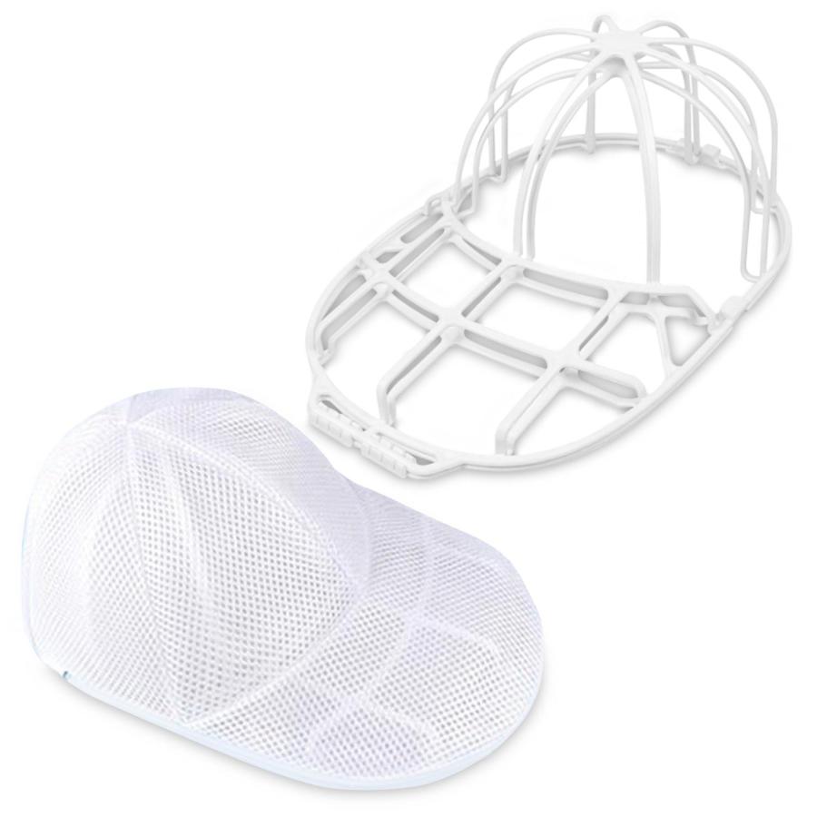 キャップウォッシャー 洗濯ネット付き ホワイト キャップ 帽子  型崩れ防止 洗濯機 収納 吊り下げ収納 ((S の商品画像