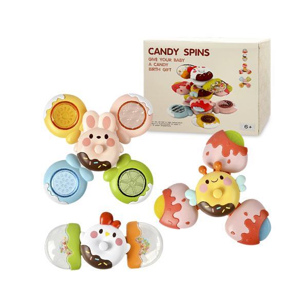 赤ちゃん おもちゃ 0歳 6か月 1歳 男の子 女の子 知育 ハンドスピナー 3個セット カラカラ 音が鳴る 取り外し 組み立て ((S の商品画像
