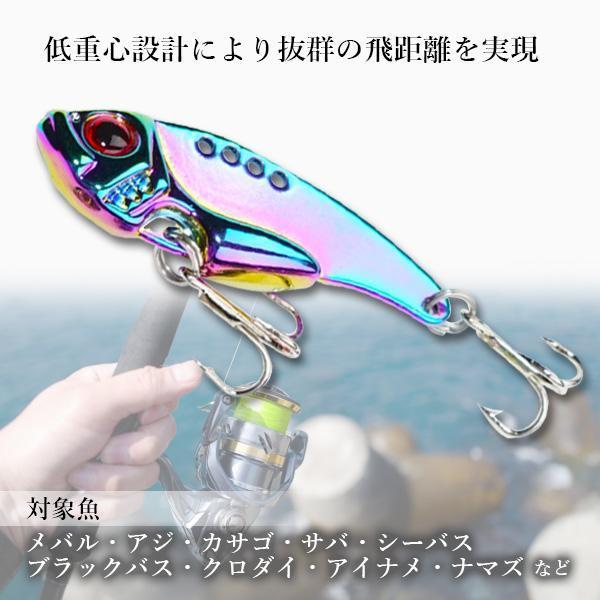 2個セット ルアー バイブレーションルアー メタルバイブ 3g ブルー 海釣り 青物 根魚 アジング シーバス チニング 渓流 トラウト ((S｜largo1991｜04