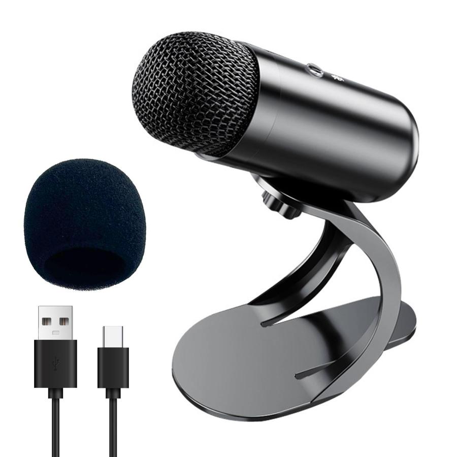 PC マイク 小型 USB 有線 タイプc 会議 ミュートボタン搭載