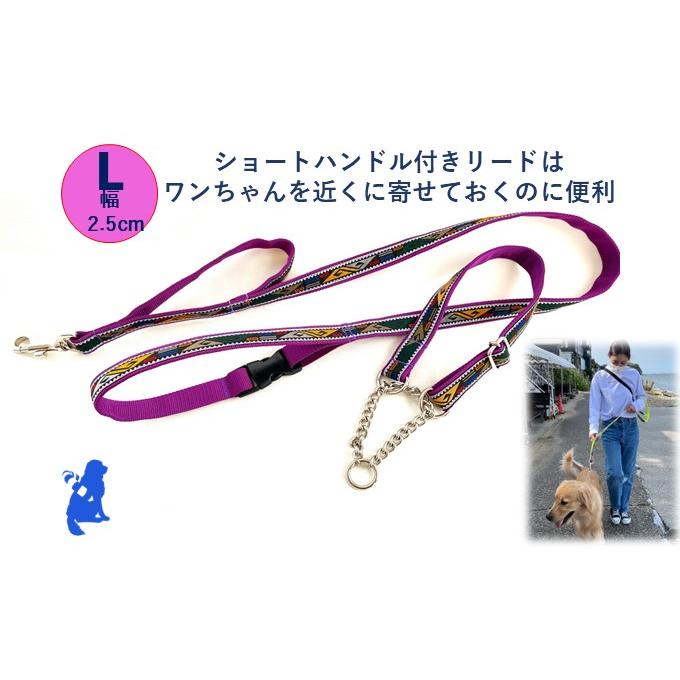 Lサイズ ハーフチョークとショートハンドル付きリードのセット