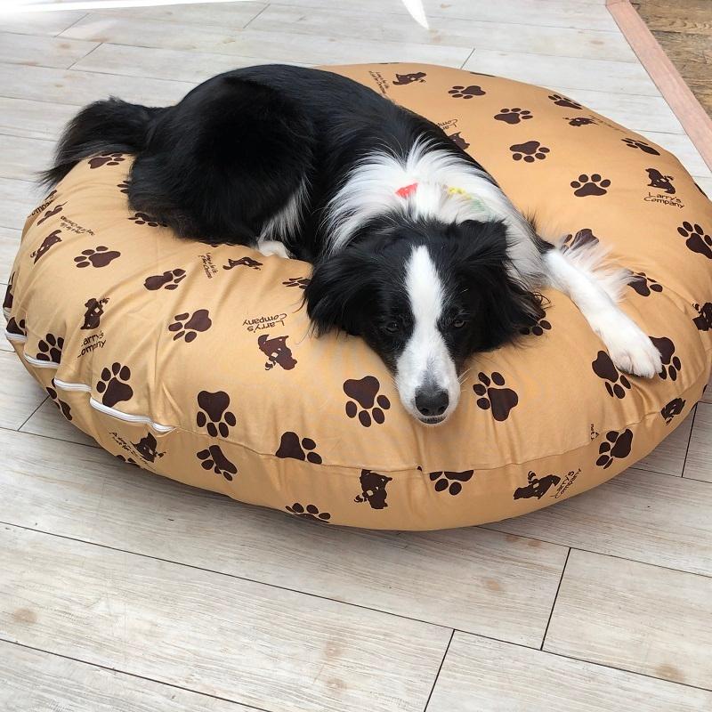 Lサイズ 中身と 厚手キルティングのカバーセット 中型犬 ベッド 直径110cm 日本製 ふわふわ ラウンドベッド