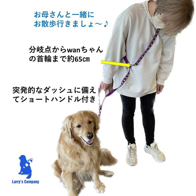 大型犬用 ハンズフリーのスリーポイントリード 単品星とストライプ柄