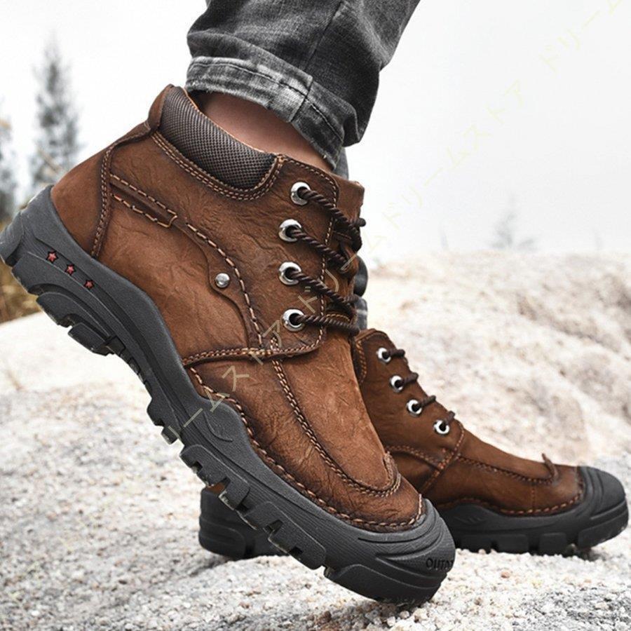 ファッション ハイキングシューズ トレッキングシューズ 防滑 靴 登山 軽量 タクティカルブーツ 本革 メンズ ブーツ ミリタリー ハイカット ライダーブーツ 衝撃吸収 その他ブーツ Safecity uiginfo Com