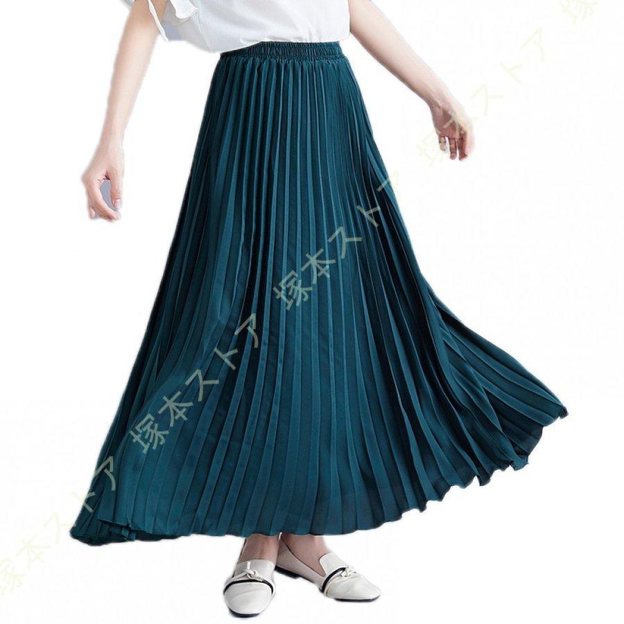 新素材新作 ウエストゴム プリーツスカート 体型カバー レディース スカート 光沢 春夏 ロング シャイニースカート 裏地付き ボトムス ハイウェスト フレアスカート ロング マキシ丈スカート カラー ブラック Www Accesscodeschool Fr