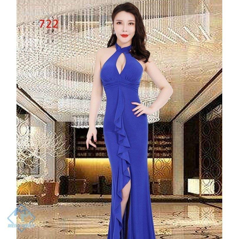 本日特価 パーティードレス マーメイド タイト ロングドレス キャバドレス スリット ノースリーブ ホルターネック 無地 フリル キャバクラ 大人 パーティドレス タイプ 722 Oroagri Eu