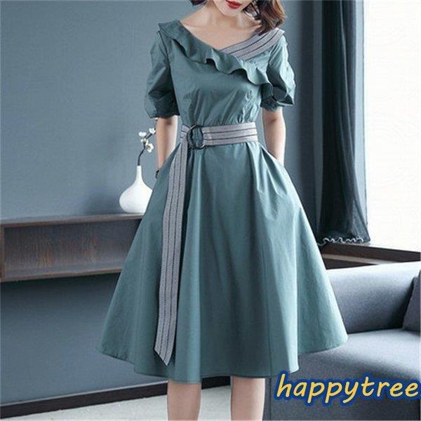 ワンピース レディース 40代 春夏 半袖 きれいめ 膝丈ワンピース Vネック Aライン 春 半袖 Vネック チュニック パーティードレス 着痩せ 大きいサイズ 韓国風 上品 ラルゴ 新品 おしゃれ Larcc94 セール 特価商品 の