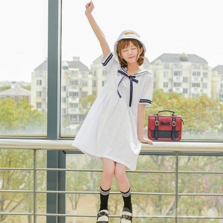 ワンピース レディース 膝丈ワンピース セーラーワンピース 半袖ワンピース セーラー服 森ガールワンピース Aラインワンピース 森ガール系 Wq7r1ixo2l ファッション Karnalifrtc Gov Np