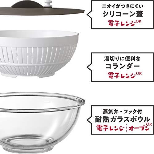 和平フレイズ 電子レンジOK 耐熱ガラス ボウル&ざる セット 18cm 蓋付 時短 調理 レシピ付 マジカリーノ RE-7268｜lasantalease｜05