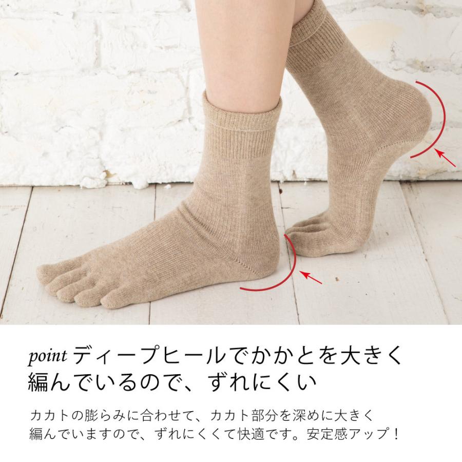 5本指ソックス クルー 22-24cm 24-26cm 締め付けない 抗菌防臭 10033 ユビラックス はき口ゆったり レディース メンズ 五本指 靴下 日本製 LASANTE |  | 08