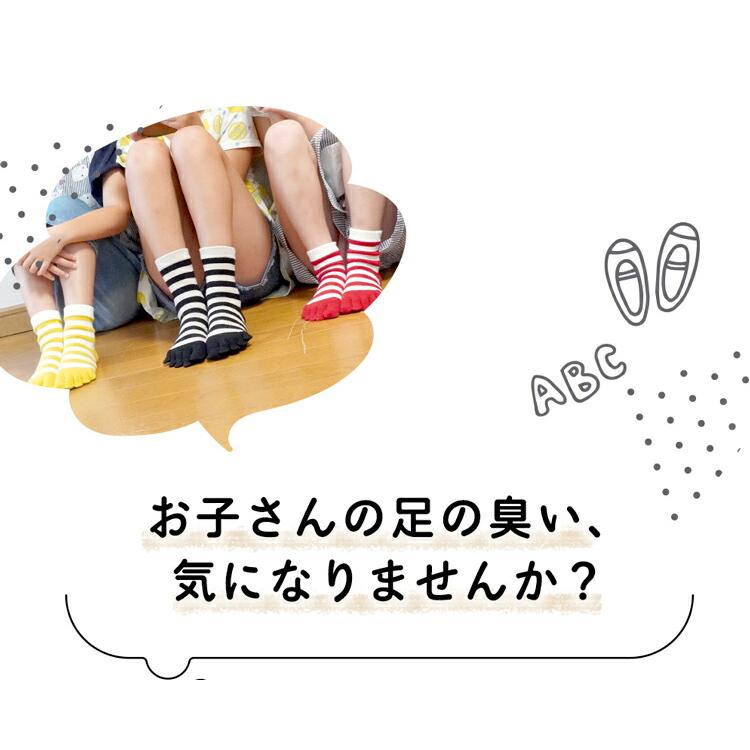 5本指ソックス 16-18cm 19-21cm クルー 10263 ボーダー KIDS キッズ 五本指 靴下 子供 日本製 LASANTE |  | 04