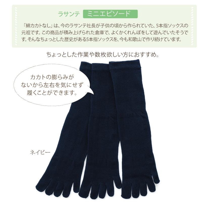5本指ソックス 3足組 クルー 23-27cm カカトなし 10413 男女兼用 メンズ レディース フリーサイズ 五本指 靴下 日本製 LASANTE |  | 03