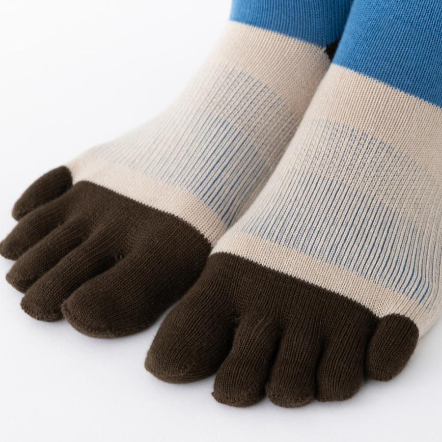 5本指ソックス クルー 22-24cm 外反母趾 抗菌防臭 10693 ユビラックス スリーカラーズ カラフル サポート  レディース 五本指 靴下 日本製 LASANTE |  | 27