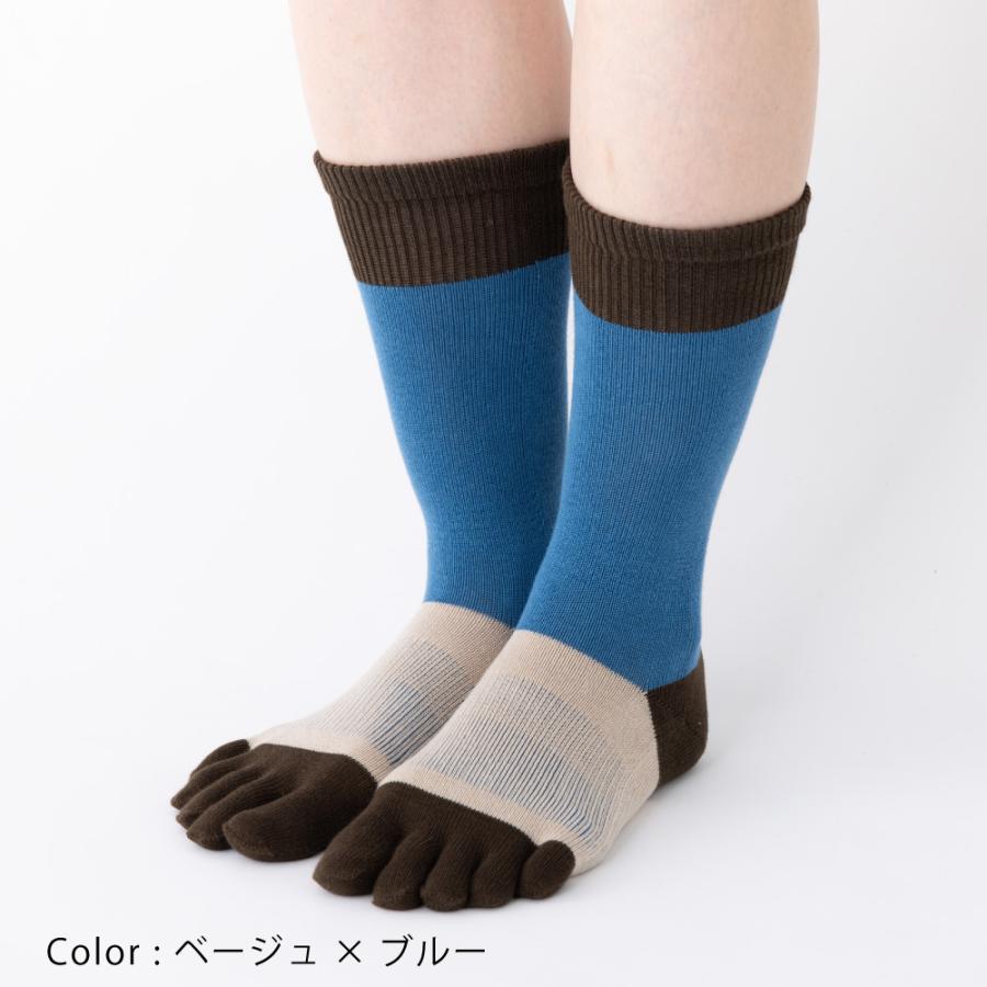 5本指ソックス クルー 22-24cm 外反母趾 抗菌防臭 10693 ユビラックス スリーカラーズ カラフル サポート  レディース 五本指 靴下 日本製 LASANTE |  | 15