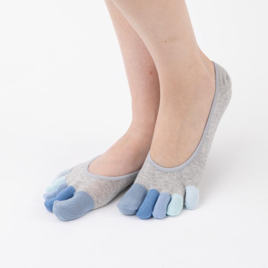 5本指ソックス フットカバー  指先レインボー 22-24cm 10981  薄手 レディース 五本指 靴下 日本製 LASANTE |  | 09