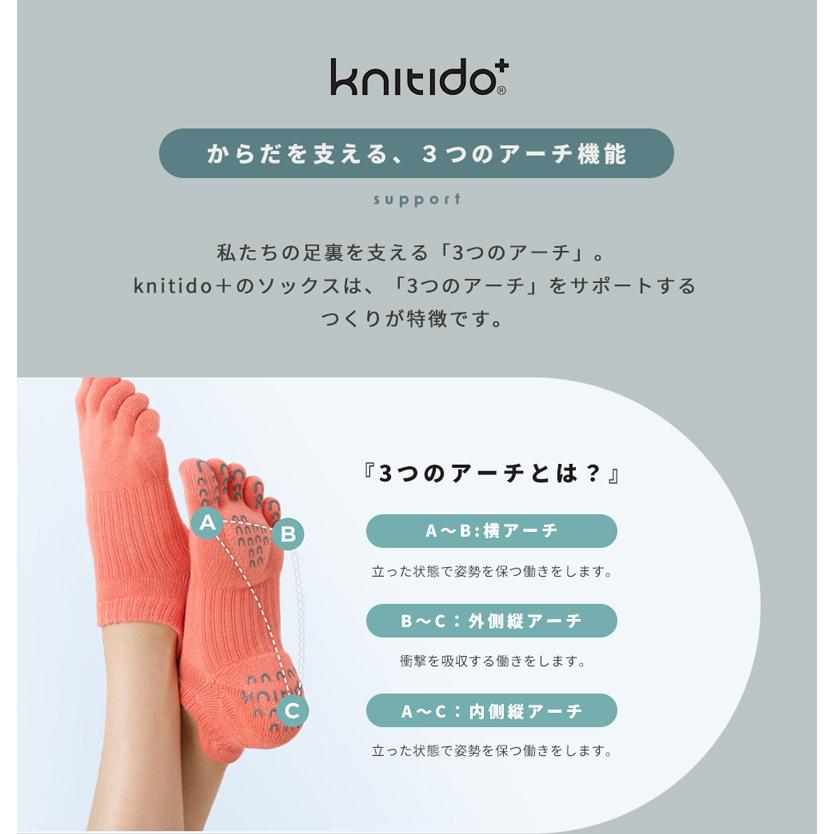 5本指ソックス アンクル 25-27cm サポート 中厚 オーガニックコットン 滑り止め 110071 Foot arch 撚杢カラー 五本指 靴下 日本製 ニッティドプラス knitido+ |  | 07