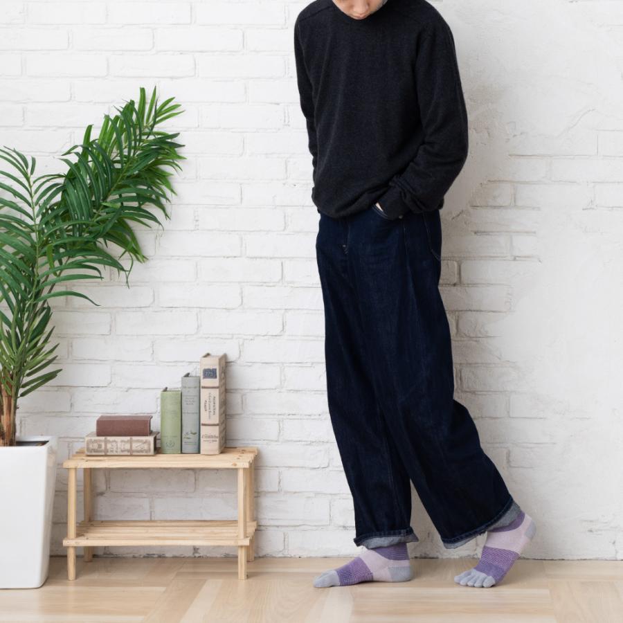 5本指ソックス クルー 22-24cm 24-26cm リズムボーダー アーチサポート 11023 レディース メンズ 五本指 靴下 日本製 LASANTE |  | 08