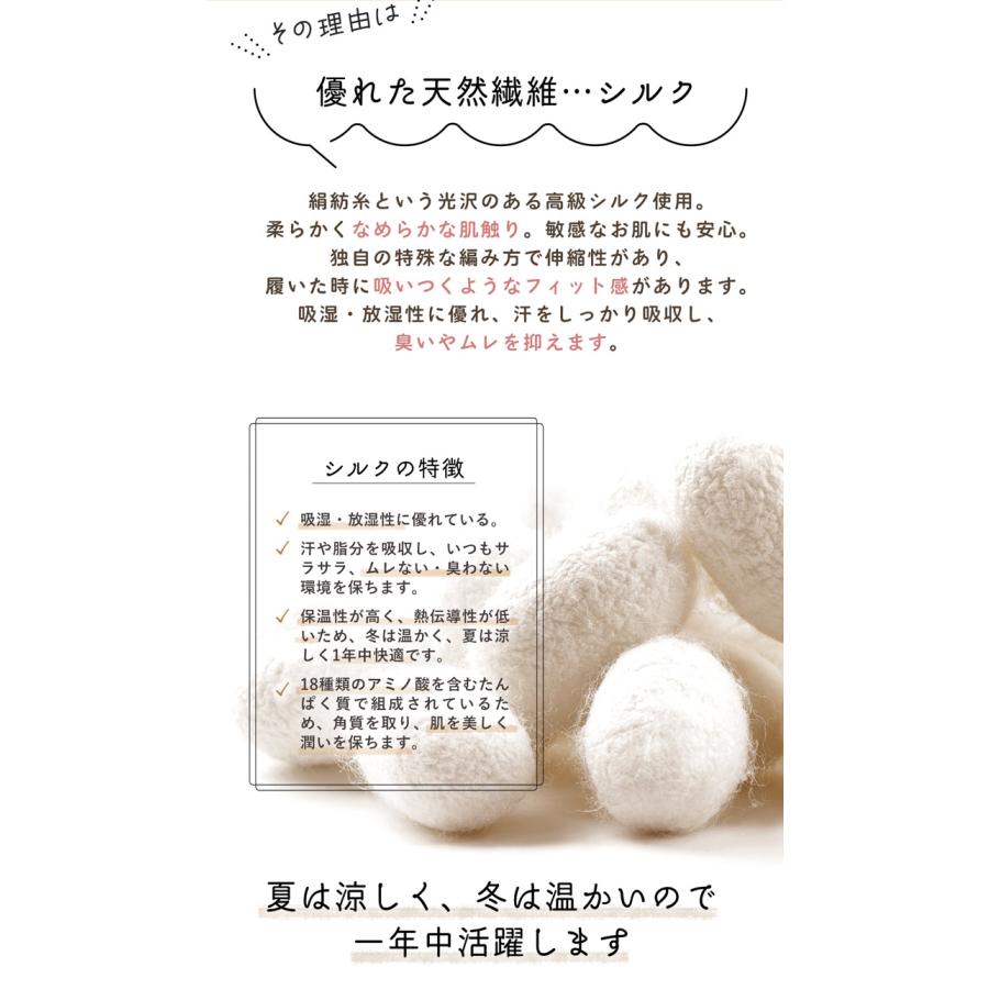 5本指ソックス ハーフ 22-24cm 24-26cm 薄手 シルク 20191 絹 ハイゲージ 男女兼用 五本指 靴下 指先 ストッキングやタイツのインナーにも 日本製 LASANTE |  | 06