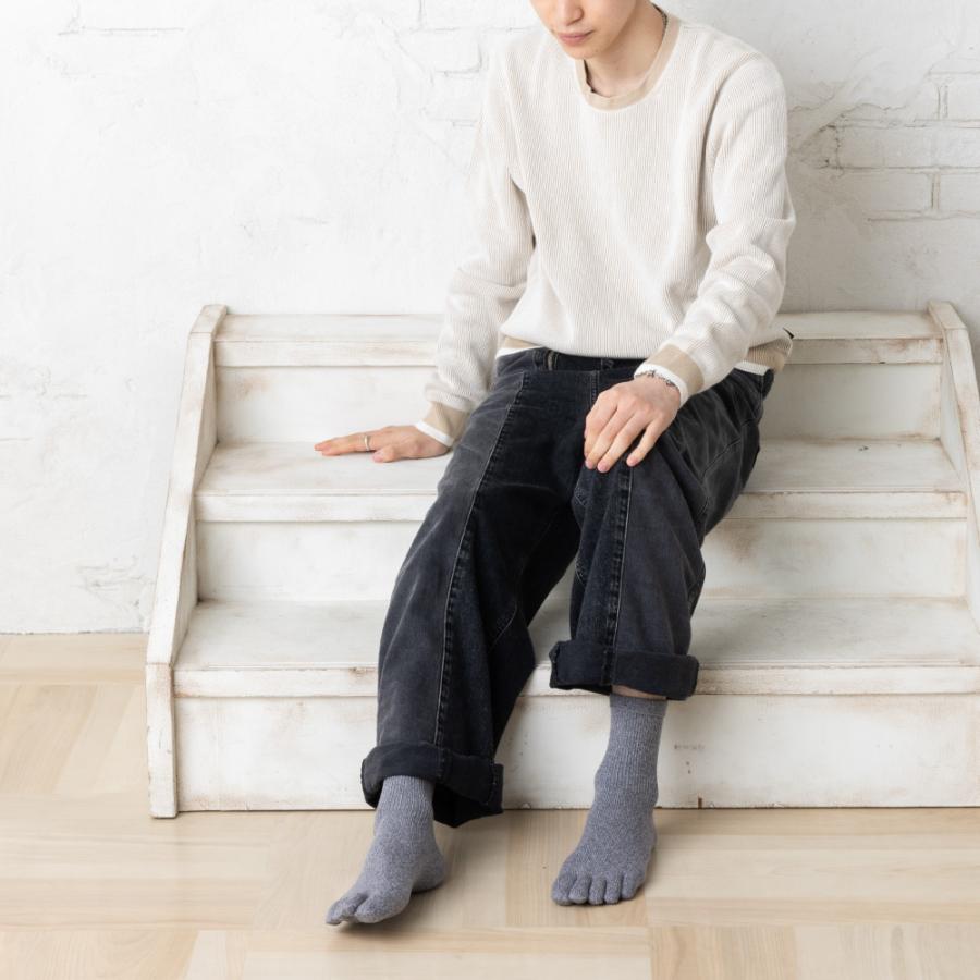 5本指ソックス クルー 22-24cm 24-26cm 26-28cm 30633 ユビラックス ゆったり 杢調 抗菌防臭 レディース メンズ 五本指 靴下 日本製 LASANTE |  | 06