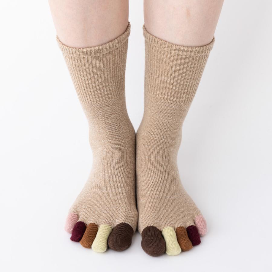 5本指ソックス クルー 22-24cm 中厚 ゆったり 30713 ユビラックス 指先マルチ カラフル レディース 五本指 靴下 日本製 LASANTE |  | 16