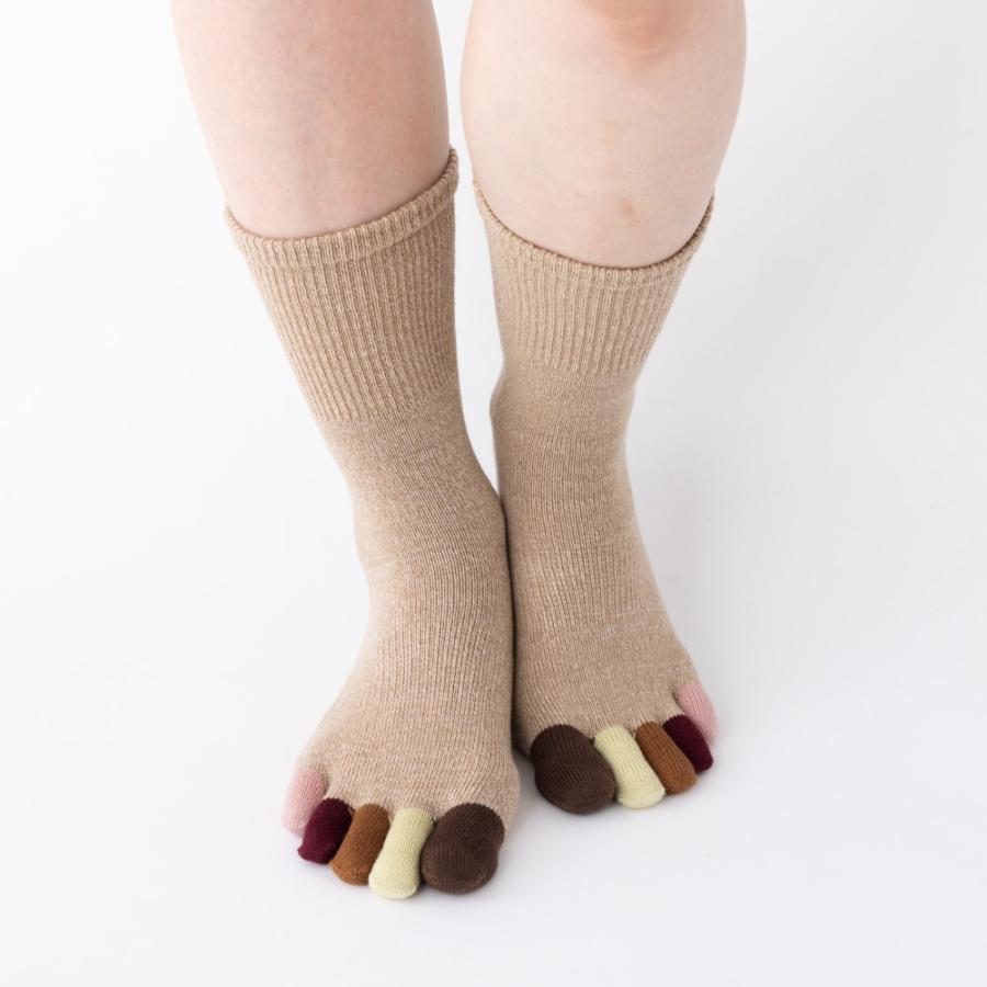 5本指ソックス クルー 22-24cm 中厚 ゆったり 30713 ユビラックス 指先マルチ カラフル レディース 五本指 靴下 日本製 LASANTE |  | 17