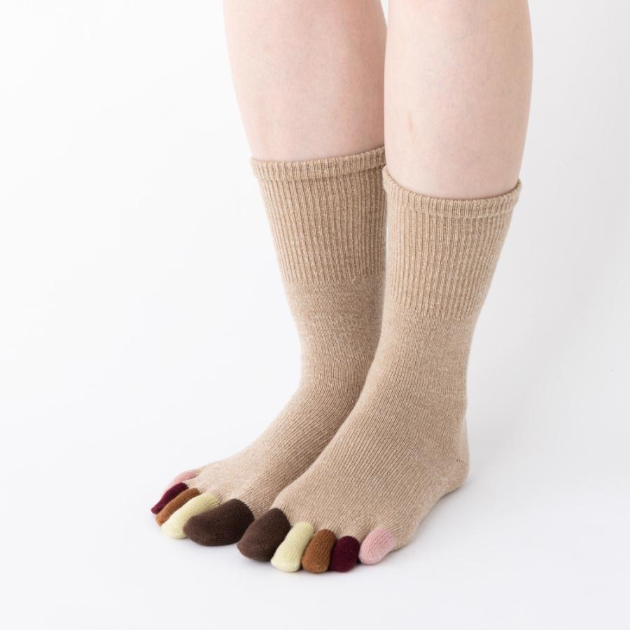 5本指ソックス クルー 22-24cm 中厚 ゆったり 30713 ユビラックス 指先マルチ カラフル レディース 五本指 靴下 日本製 LASANTE |  | 18