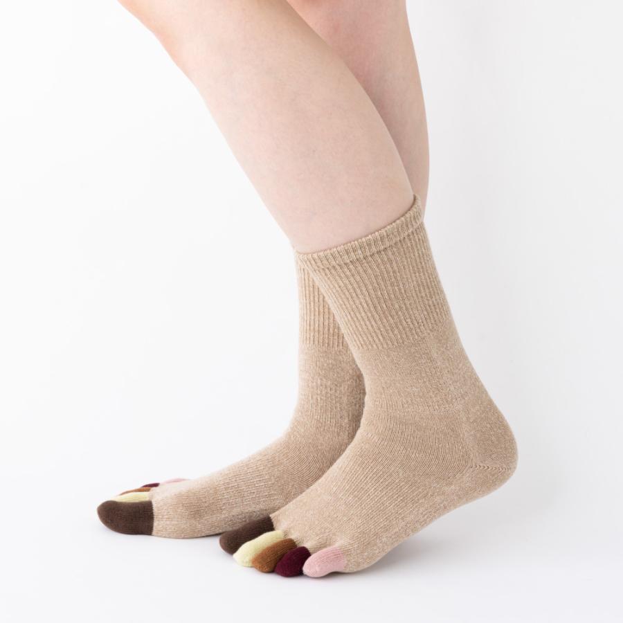 5本指ソックス クルー 22-24cm 中厚 ゆったり 30713 ユビラックス 指先マルチ カラフル レディース 五本指 靴下 日本製 LASANTE |  | 19