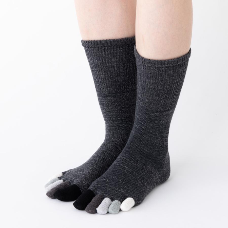 5本指ソックス クルー 22-24cm 中厚 ゆったり 30713 ユビラックス 指先マルチ カラフル レディース 五本指 靴下 日本製 LASANTE |  | 05