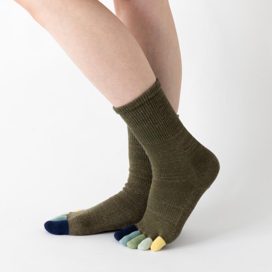 5本指ソックス クルー 22-24cm 中厚 ゆったり 30713 ユビラックス 指先マルチ カラフル レディース 五本指 靴下 日本製 LASANTE |  | 12