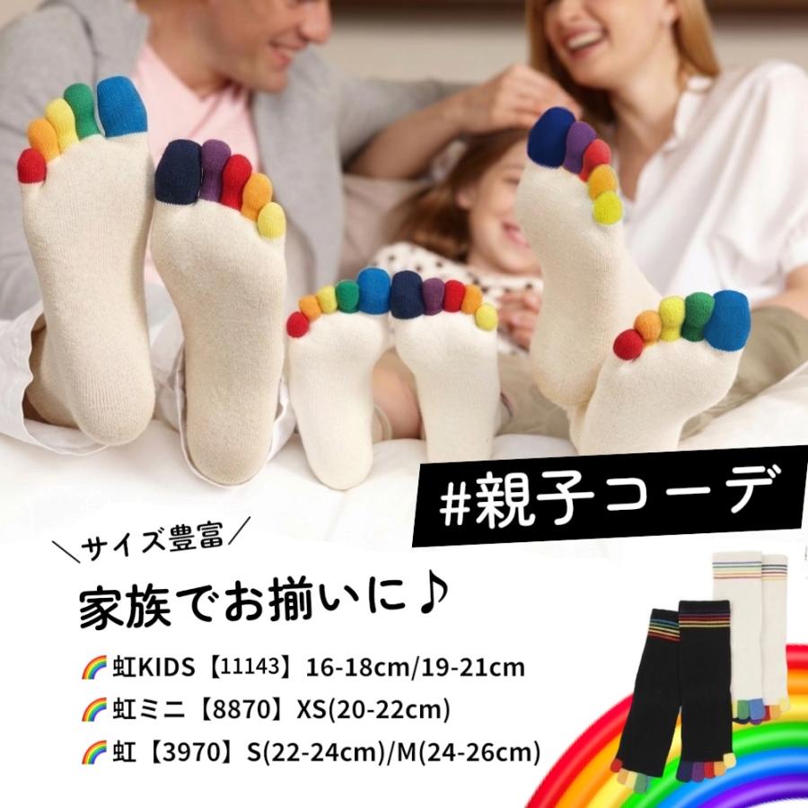 5本指ソックス 22-24cm クルー 3970 虹 カラフル レディース 五本指 靴下 日本製 LASANTE |  | 03