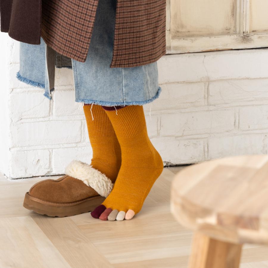 5本指ソックス クルー 22-24cm 24-26cm ゆったり 40733 ユビラックス 指先マルチ ウール混 締め付けない レディース メンズ 五本指 靴下 日本製 LASANTE |  | 15