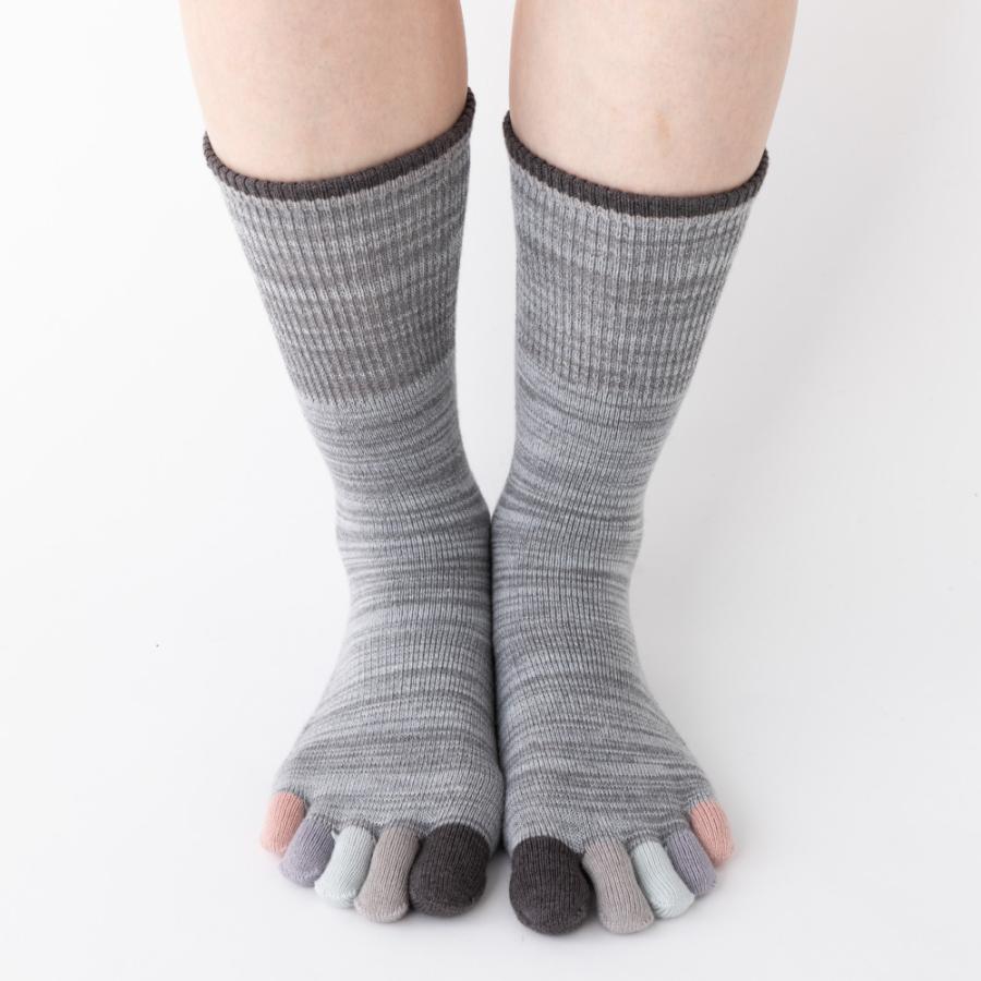 5本指ソックス クルー 22-24cm 24-26cm ゆったり 40733 ユビラックス 指先マルチ ウール混 締め付けない レディース メンズ 五本指 靴下 日本製 LASANTE |  | 16