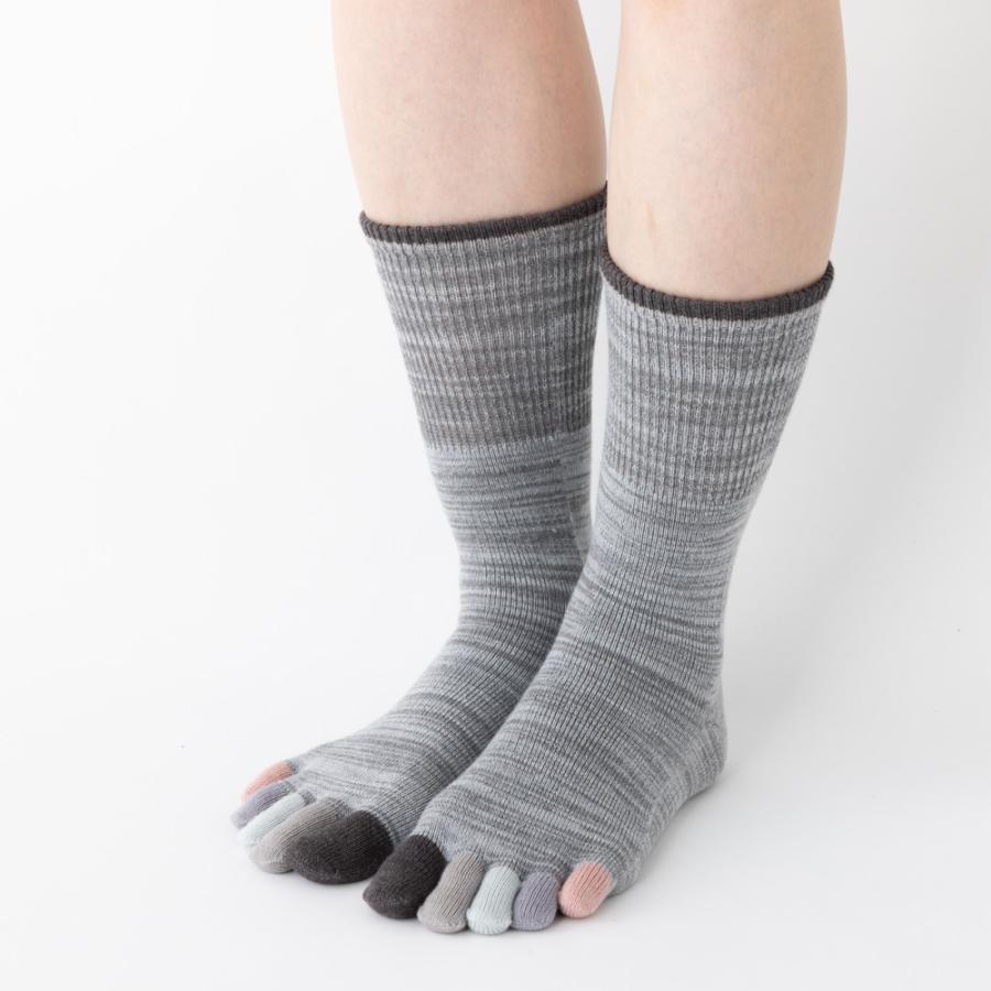 5本指ソックス クルー 22-24cm 24-26cm ゆったり 40733 ユビラックス 指先マルチ ウール混 締め付けない レディース メンズ 五本指 靴下 日本製 LASANTE |  | 17