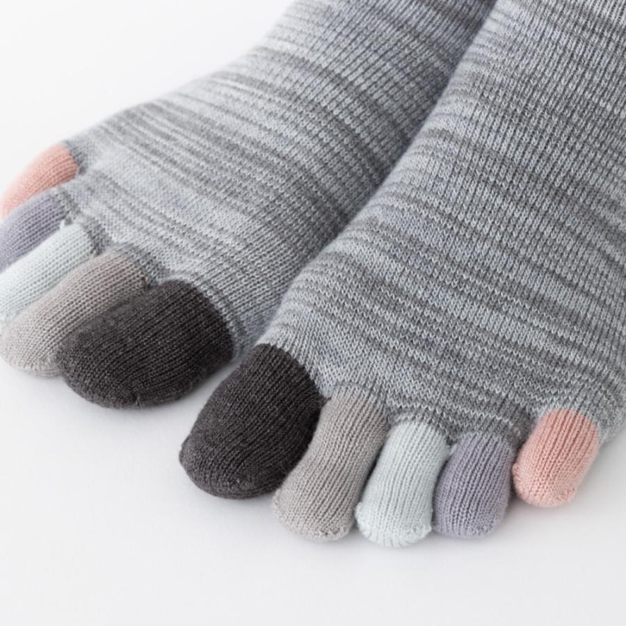 5本指ソックス クルー 22-24cm 24-26cm ゆったり 40733 ユビラックス 指先マルチ ウール混 締め付けない レディース メンズ 五本指 靴下 日本製 LASANTE |  | 20