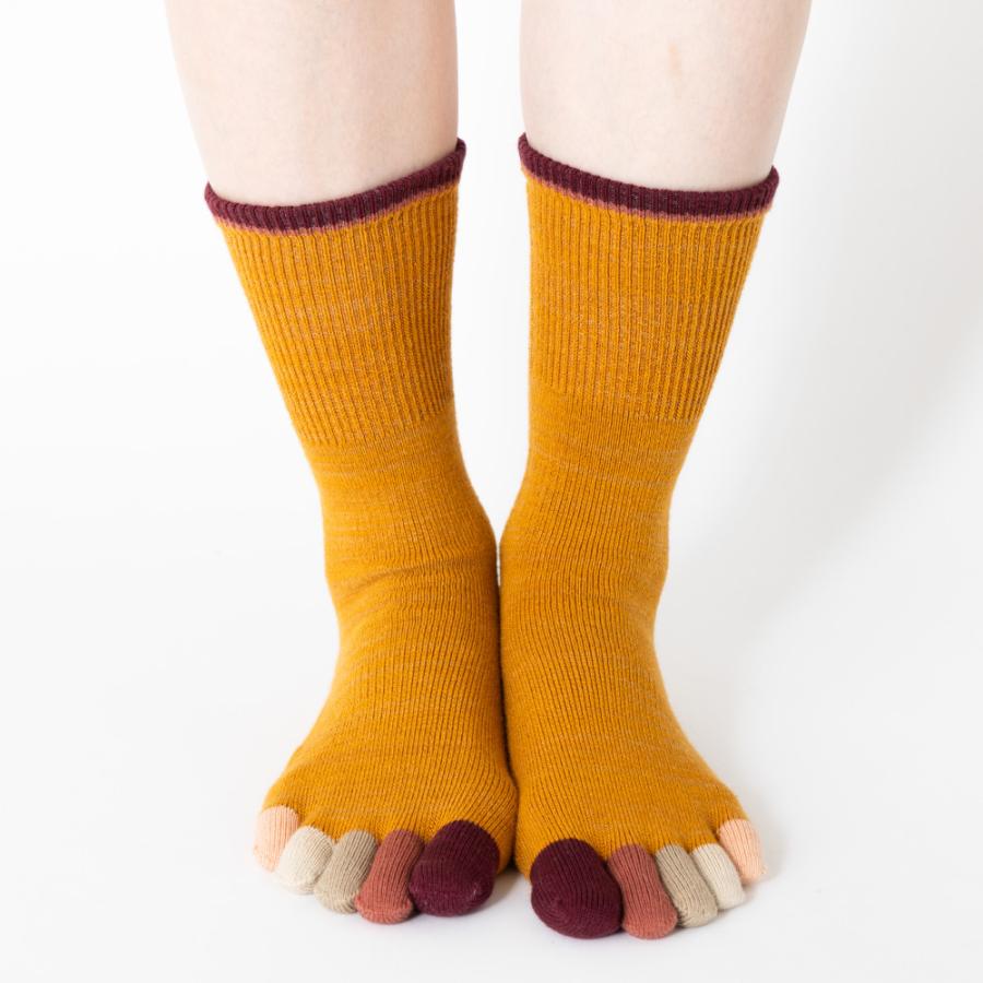 5本指ソックス クルー 22-24cm 24-26cm ゆったり 40733 ユビラックス 指先マルチ ウール混 締め付けない レディース メンズ 五本指 靴下 日本製 LASANTE |  | 10