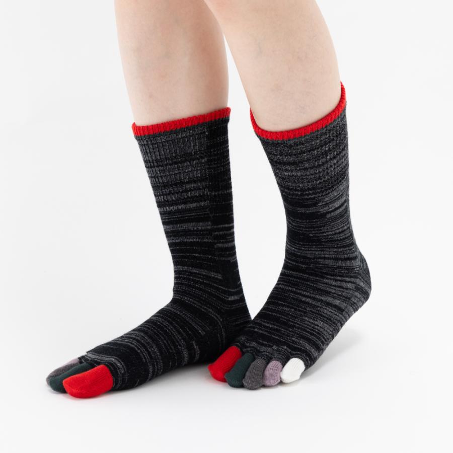 5本指ソックス クルー 22-24cm 24-26cm ゆったり 40733 ユビラックス 指先マルチ ウール混 締め付けない レディース メンズ 五本指 靴下 日本製 LASANTE |  | 12