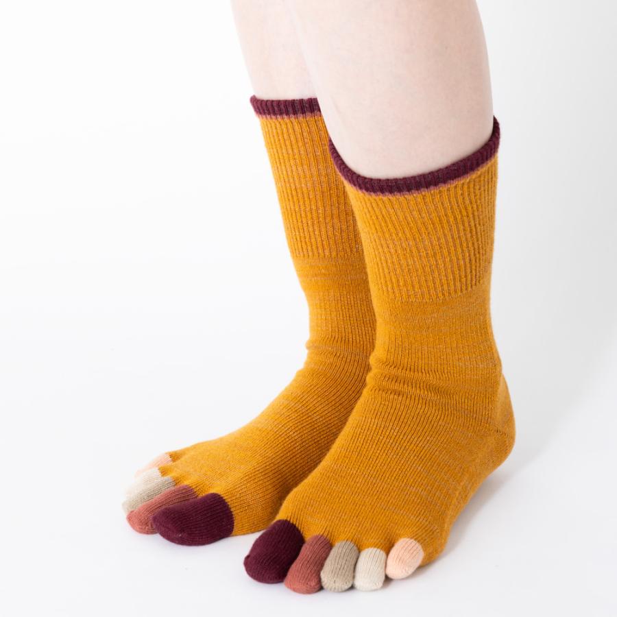 5本指ソックス クルー 22-24cm 24-26cm ゆったり 40733 ユビラックス 指先マルチ ウール混 締め付けない レディース メンズ 五本指 靴下 日本製 LASANTE |  | 11