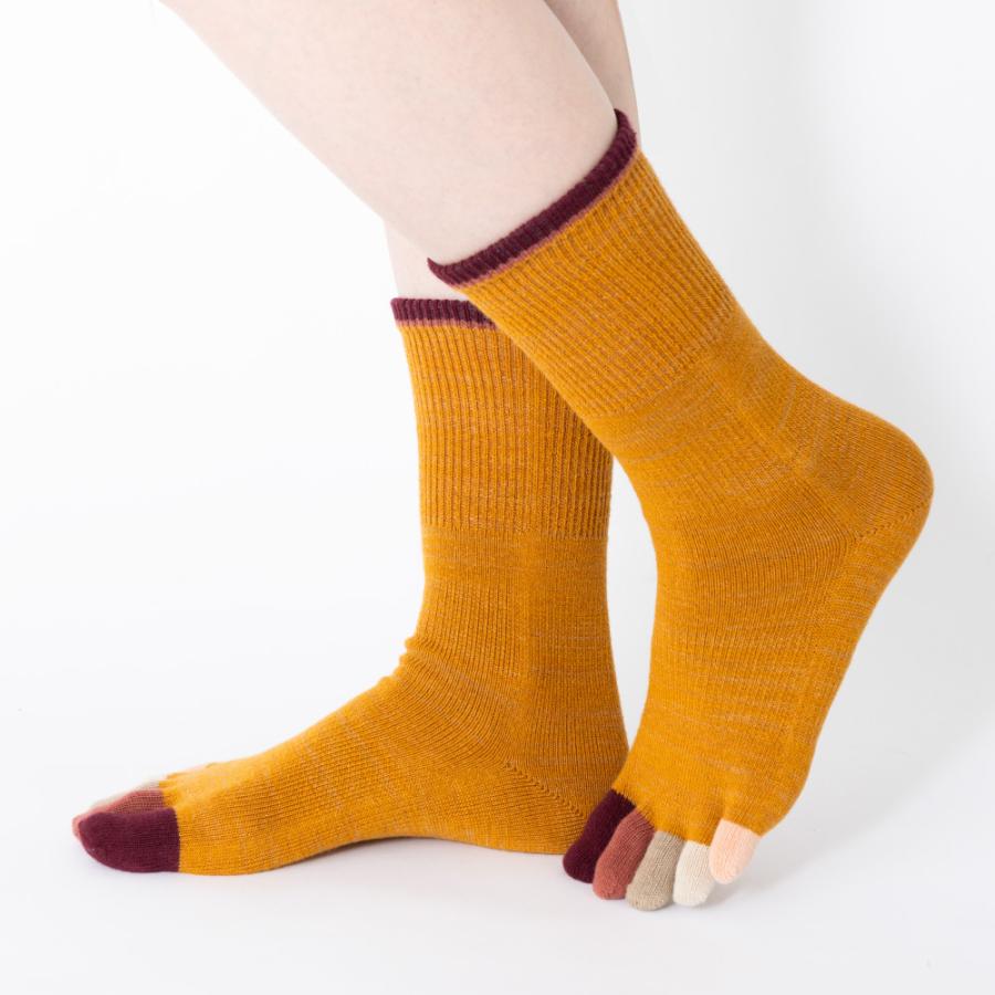5本指ソックス クルー 22-24cm 24-26cm ゆったり 40733 ユビラックス 指先マルチ ウール混 締め付けない レディース メンズ 五本指 靴下 日本製 LASANTE |  | 12