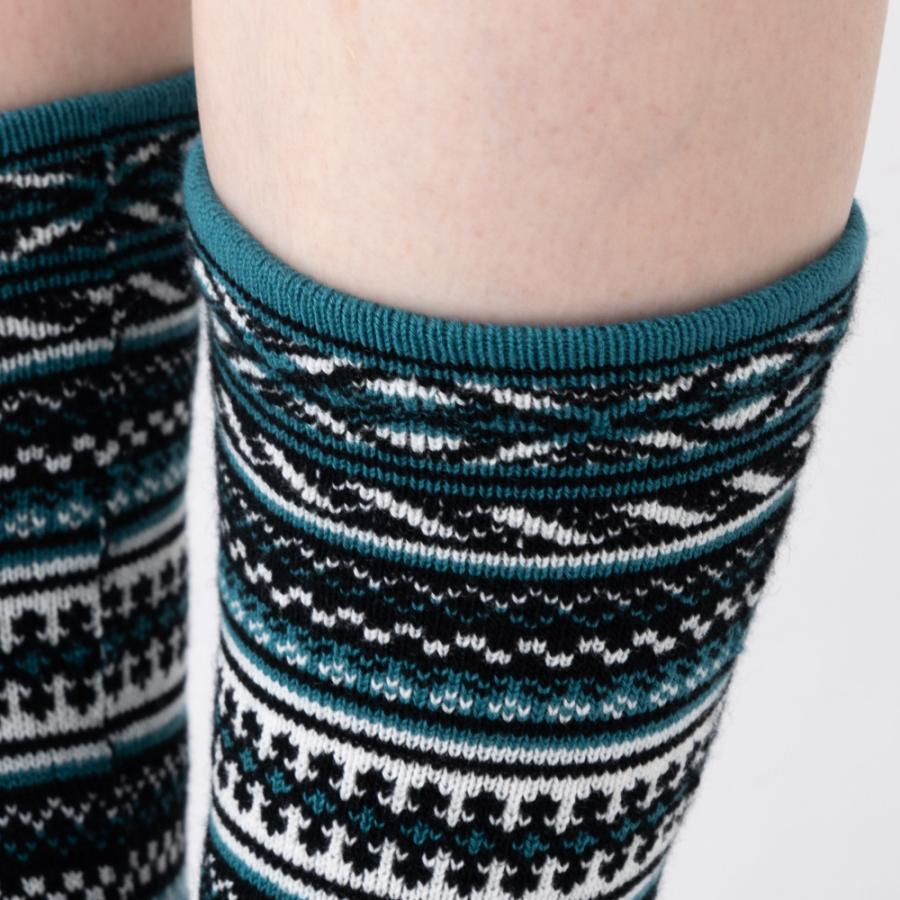 5本指ソックス クルー 22-24cm 中厚 ゆったり 40743 ジャカード ウール混 締め付けない レディース 五本指 靴下 日本製 LASANTE |  | 19