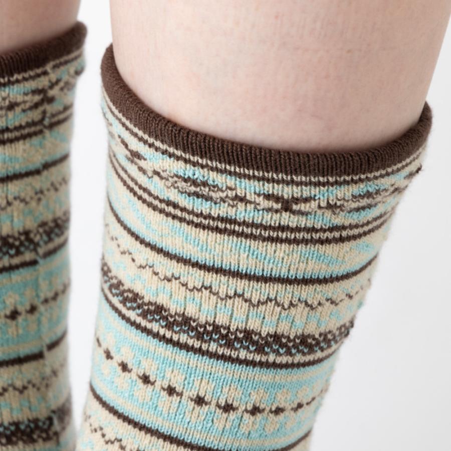 5本指ソックス クルー 22-24cm 中厚 ゆったり 40743 ジャカード ウール混 締め付けない レディース 五本指 靴下 日本製 LASANTE |  | 07