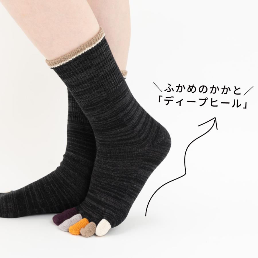 5本指ソックス クルー丈 ユビラックス 指先マルチ ウール混 20-22cm 22-24cm 24-26cm 40883 ゆったり 足指抗菌防臭 カラフル 五本指 靴下 日本製 |  | 06